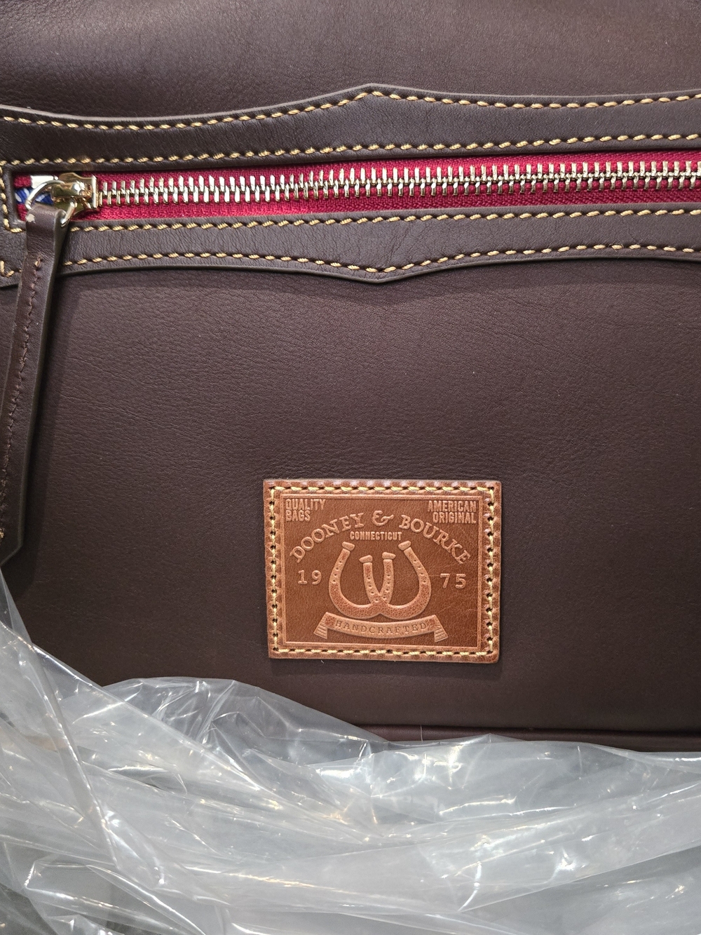 Rare Dooney & Bourke Brown T'moro Western Leather Drawstring Bucket Bag.NWT. - Picture 7 of 11